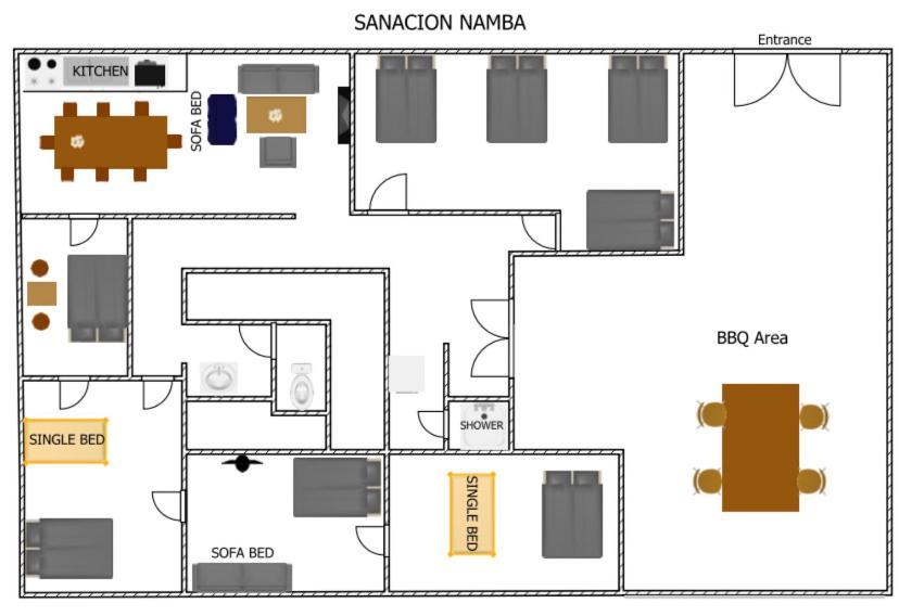 Sanacion Namba 難波千日前の5Ldk120平米 駅徒歩2分 広々バルコニーでバーベキューも可能 Lägenhet Osaka Exteriör bild